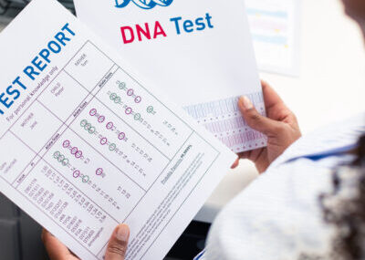 Dna,Testing.,Two,Sheets,Of,Paper,With,Dna,Test,Report